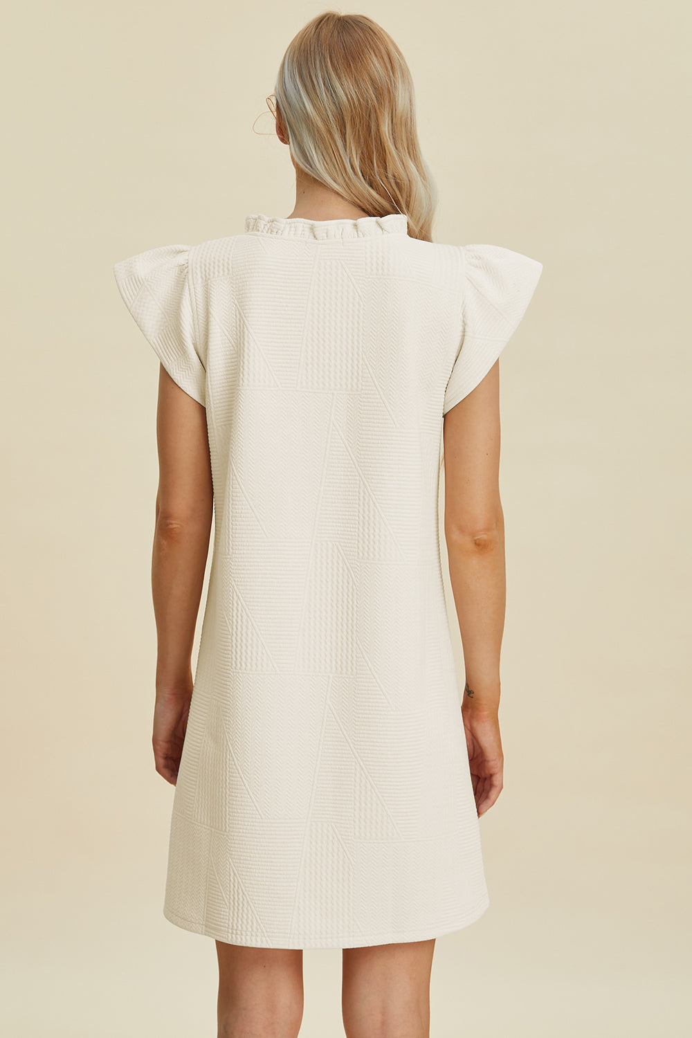 Double Take Full Size Ruffled V-Neck Cap Sleeve Dress - FabFemina