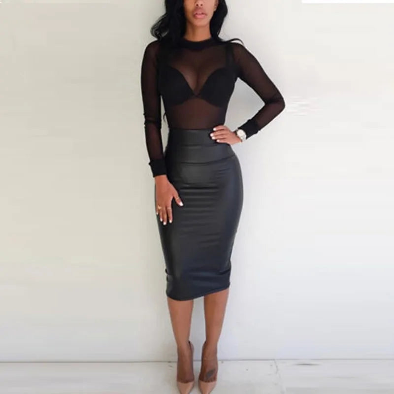 Sheer Mesh Sleeve Elegance Tops