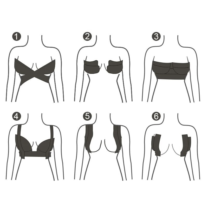 Boob Tape Bras for Women Adhesive Invisible Bra Nipple Pasties Covers Breast Strapless Pad Sticky Bralette Intimates Accessories - FabFemina