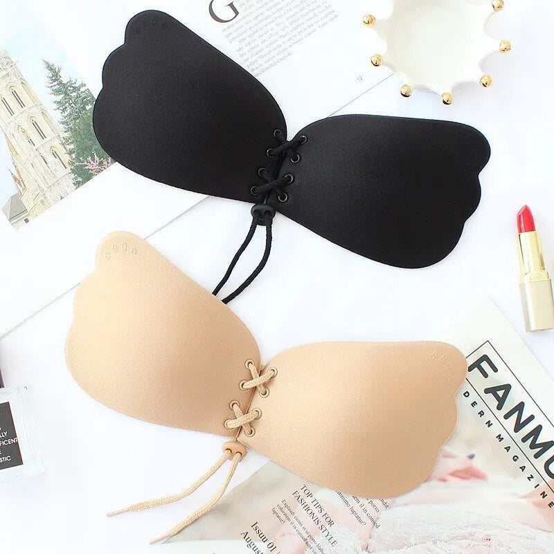 Strapless Invisible Silicone Sticky Pushup Bra - FabFemina