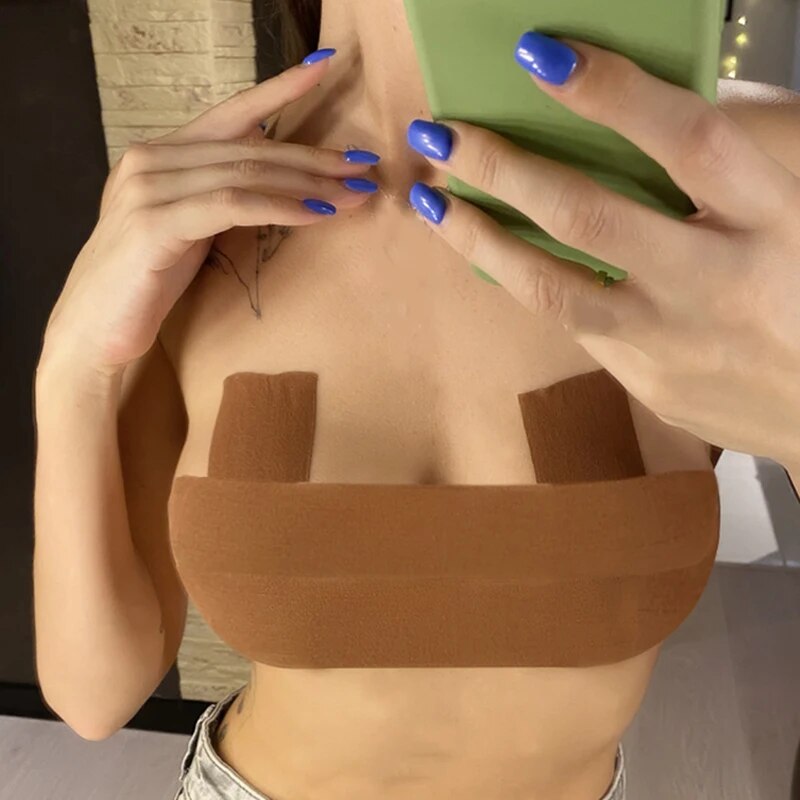 Boob Tape Bras for Women Adhesive Invisible Bra Nipple Pasties Covers Breast Strapless Pad Sticky Bralette Intimates Accessories - FabFemina