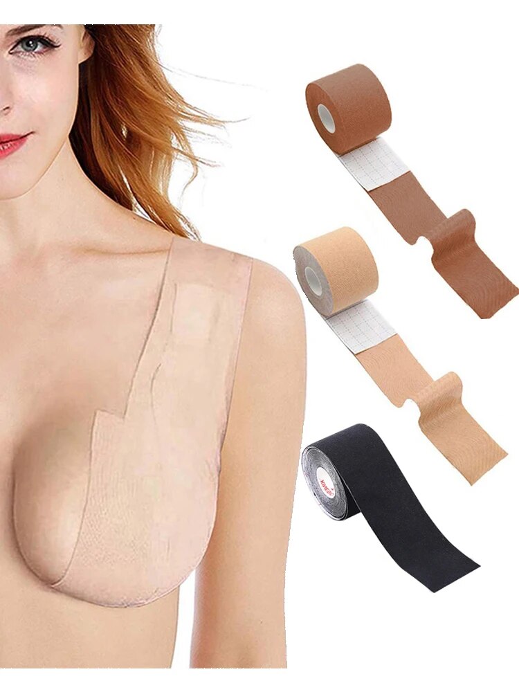 Boob Tape Bras for Women Adhesive Invisible Bra Nipple Pasties Covers Breast Strapless Pad Sticky Bralette Intimates Accessories - FabFemina