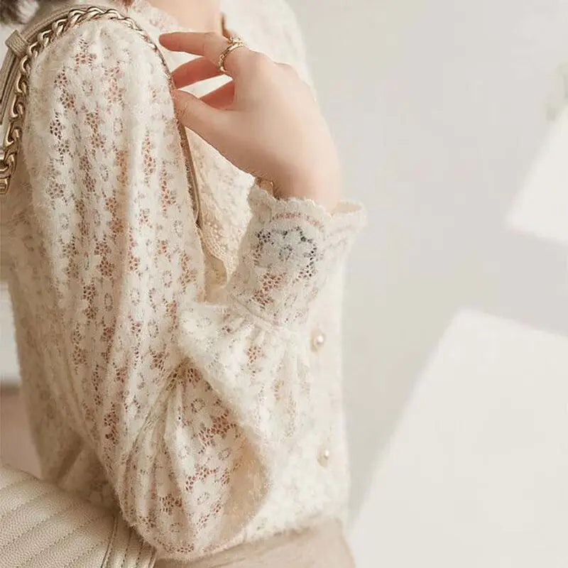 Elegant Pearl Lace Blouses