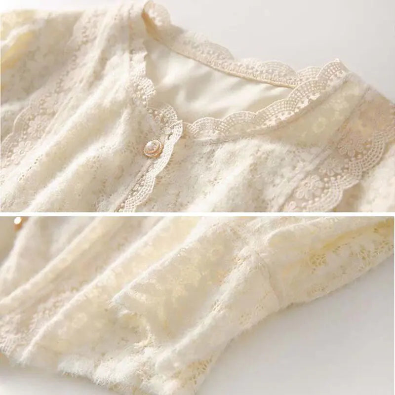Elegant Pearl Lace Blouses