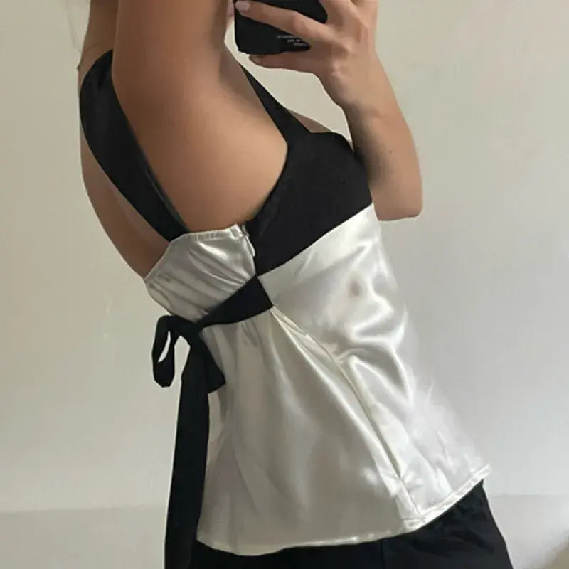 Satin Summer Camisole Crop Tops