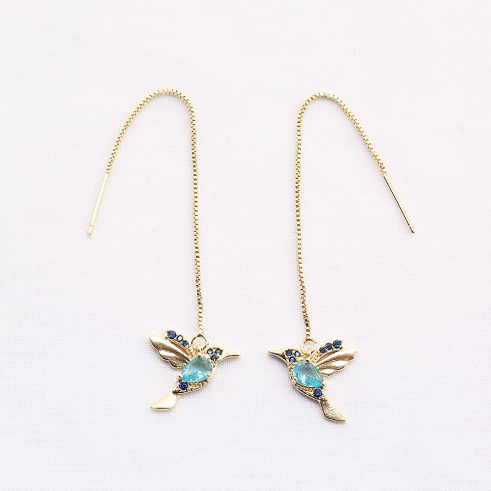 Long Tassel Geometric Fashion Luxury Hanging Pendientes Drop Earrings for Women - FabFemina