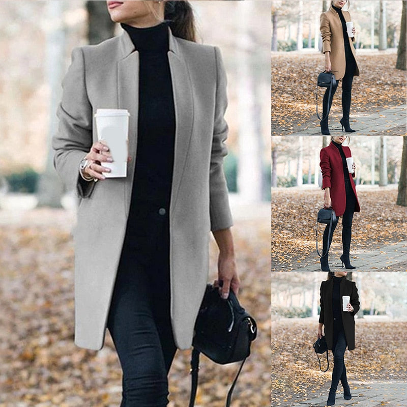 Woollen Long Winter Coat for Women - FabFemina