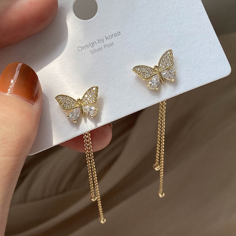 Long Tassel Geometric Fashion Luxury Hanging Pendientes Drop Earrings for Women - FabFemina