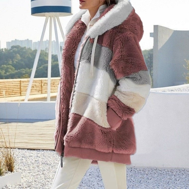 Winter Fashion Women's Coat New Casual Hooded With Zipper - FabFemina