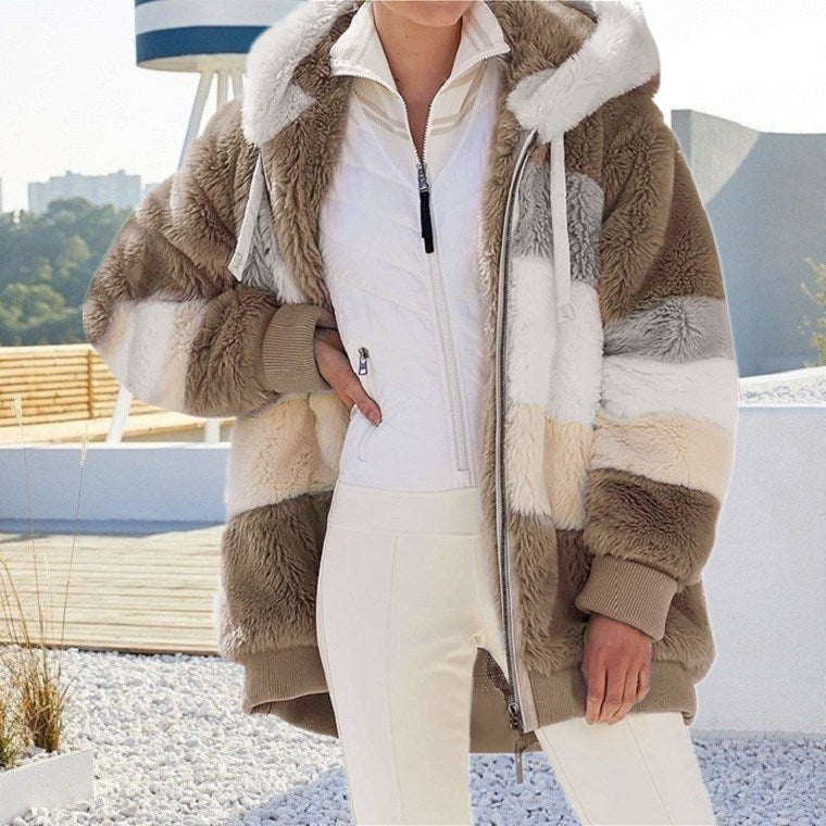 Winter Fashion Women's Coat New Casual Hooded With Zipper - FabFemina