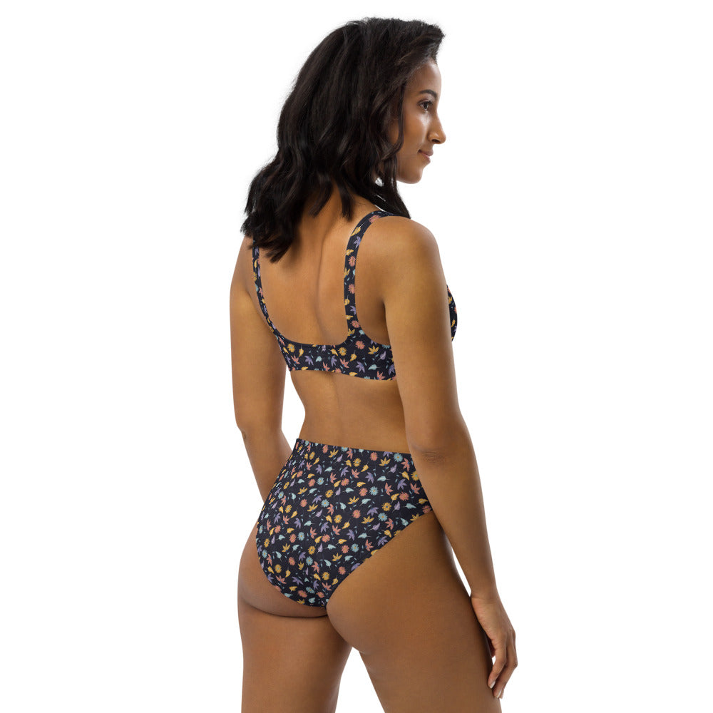 Floral Maze Recycled high-waisted bikini - FabFemina