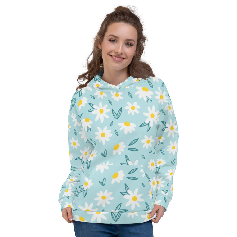 Floral Bed Fleece Hoodie - FabFemina