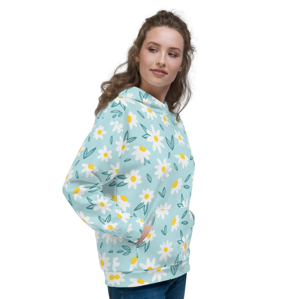 Floral Bed Fleece Hoodie - FabFemina