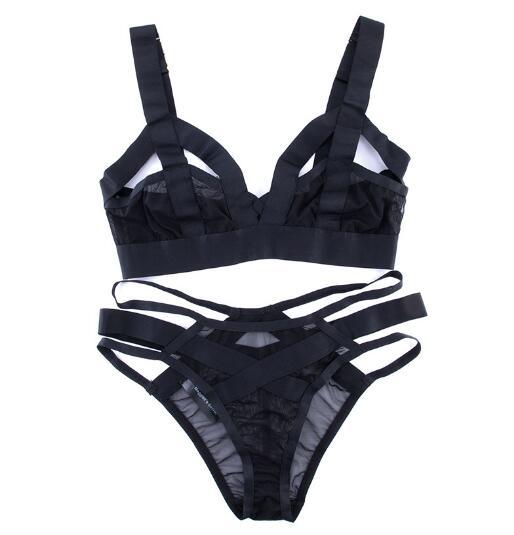 Ultra-thin Hollow Out Sexy Underwear Bra Set Women Lingerie - FabFemina