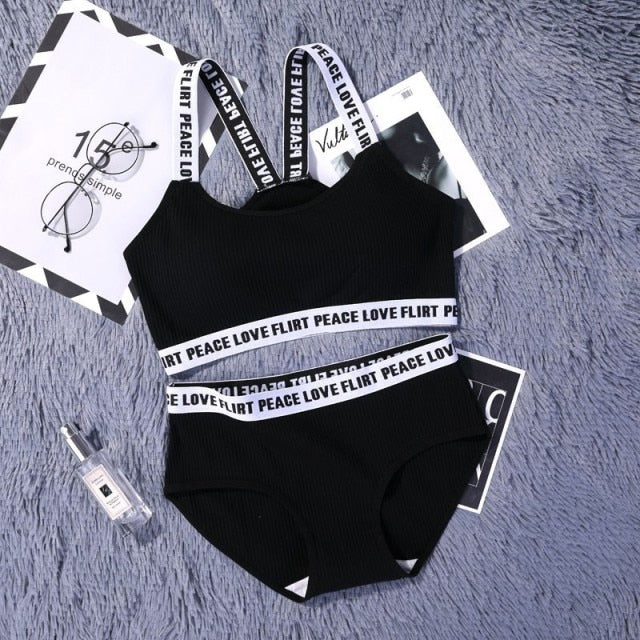 Seamless Lingerie Cotton Sport Bra Brief Sets - FabFemina