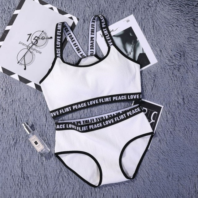 Seamless Lingerie Cotton Sport Bra Brief Sets - FabFemina
