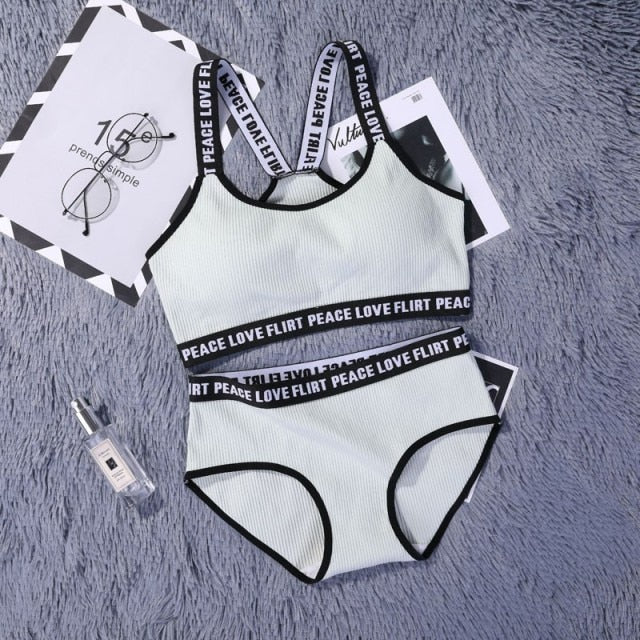 Seamless Lingerie Cotton Sport Bra Brief Sets - FabFemina