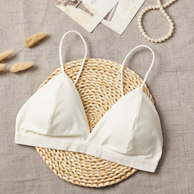 Seamless Soft Thin Strap Wireless Push Up Bra One Size 32-36 A B C - FabFemina