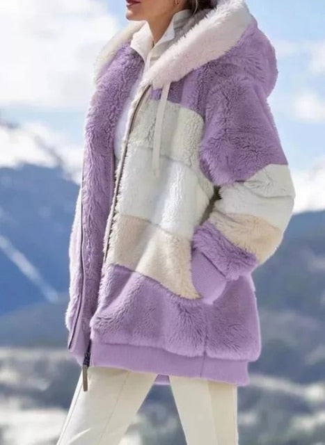Winter Fashion Women's Coat New Casual Hooded With Zipper - FabFemina