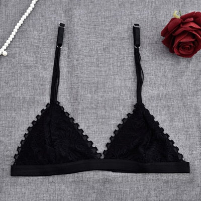 French Style Lace Triangle Cup Seamless Bra - FabFemina