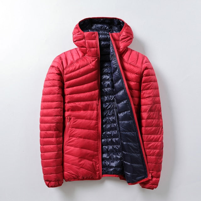 Women's Ultra Light Hooded Two Side Reversible Warm Jacket - FabFemina