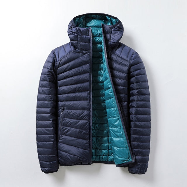 Women's Ultra Light Hooded Two Side Reversible Warm Jacket - FabFemina