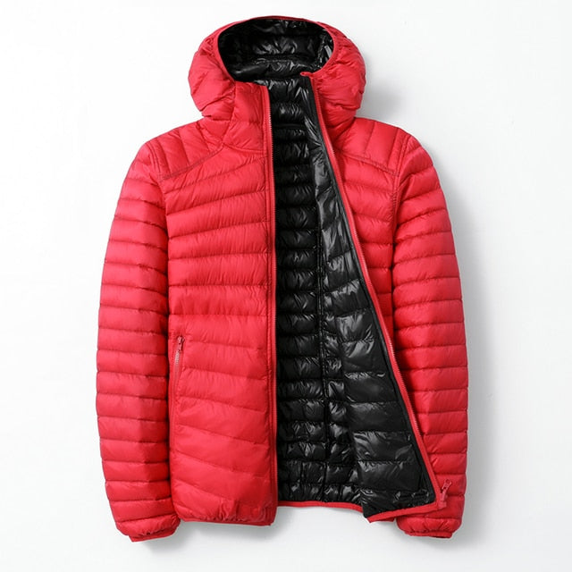 Women's Ultra Light Hooded Two Side Reversible Warm Jacket - FabFemina