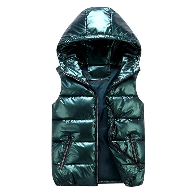 Spring Bright Color Sleeveless Hooded Vests For Women - FabFemina
