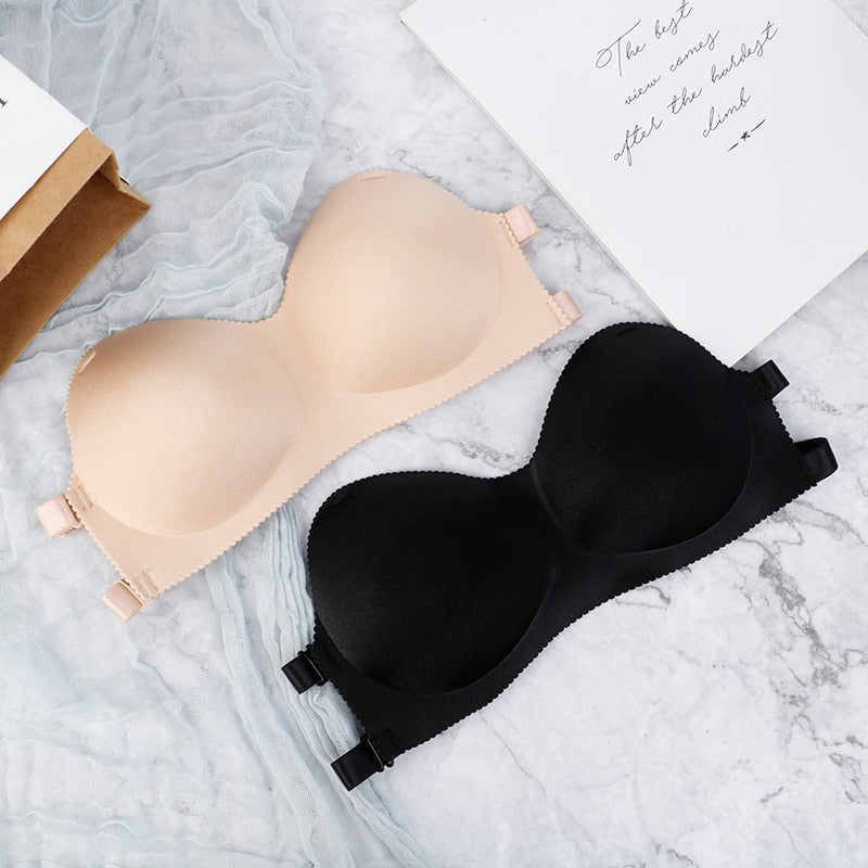 Wireless Invisible Strapless Push Up Bra One Size for 32-38 A B C - FabFemina