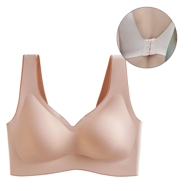 Seamless Latex Wire free Padded Push Up Bra - FabFemina