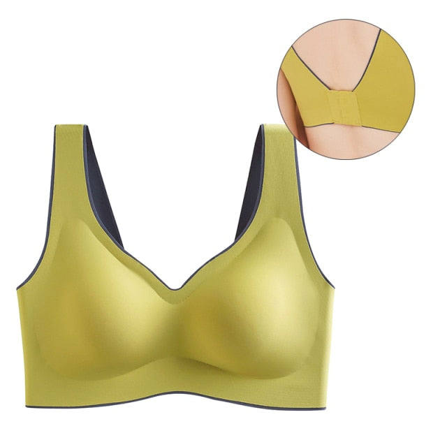 Seamless Latex Wire free Padded Push Up Bra - FabFemina