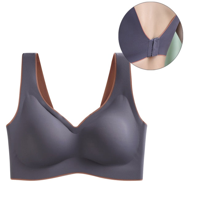 Seamless Latex Wire free Padded Push Up Bra - FabFemina