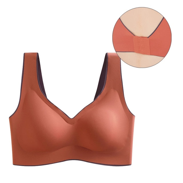 Seamless Latex Wire free Padded Push Up Bra - FabFemina