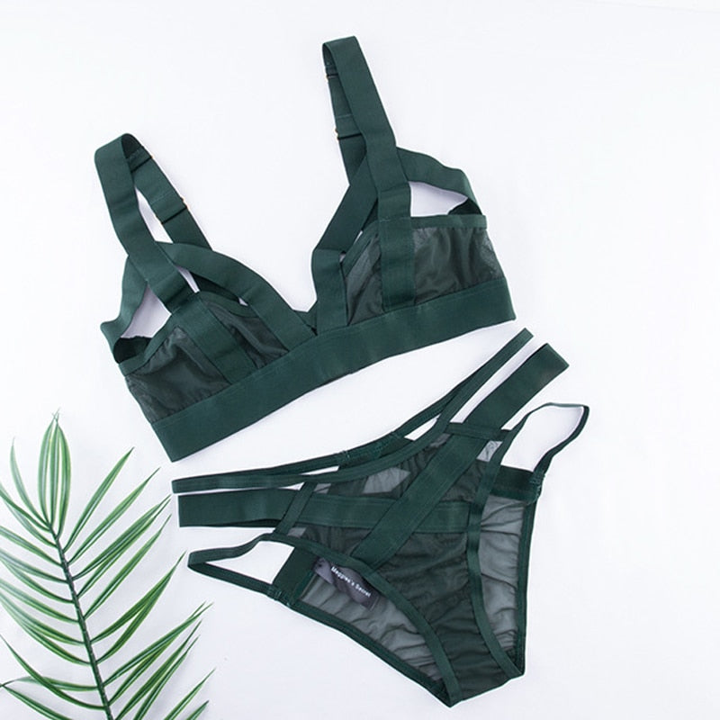 Ultra-thin Hollow Out Sexy Underwear Bra Set Women Lingerie - FabFemina