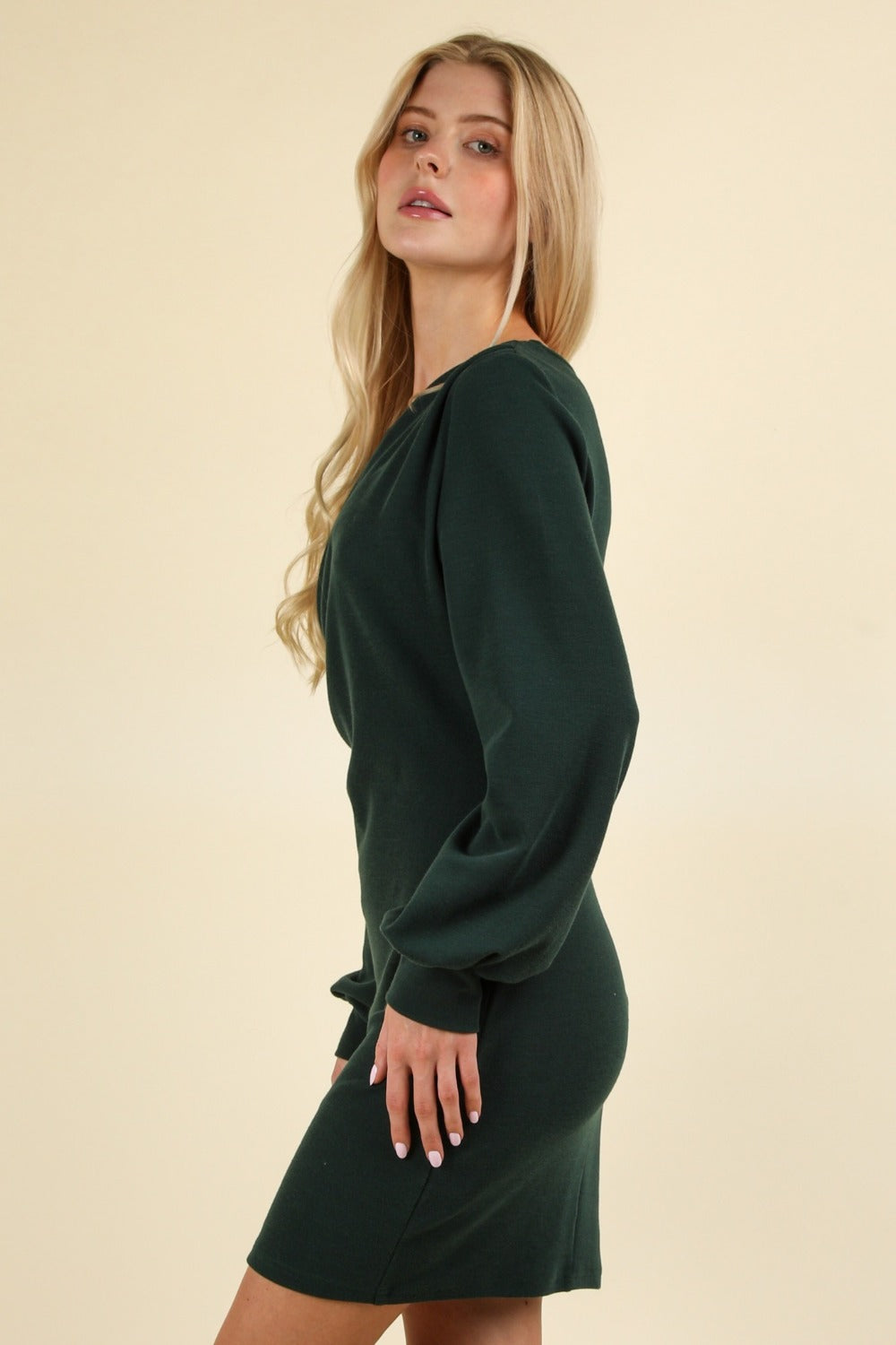 VERY J Ruched Detail Bodycon Mini Dress - FabFemina