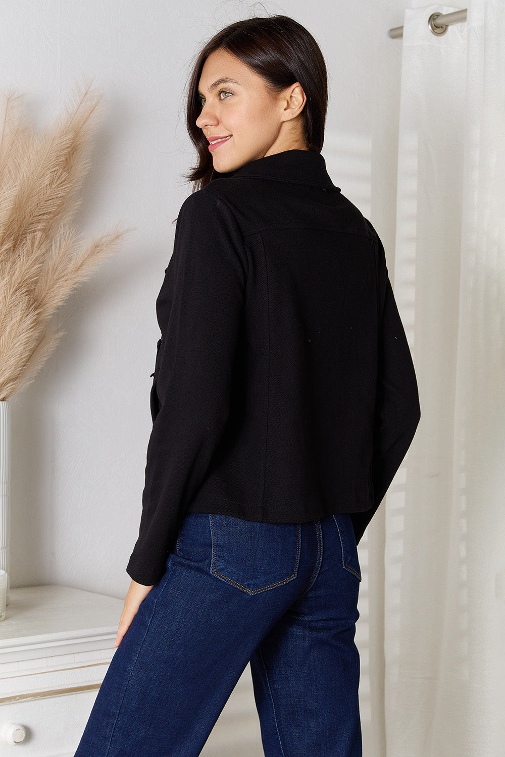 Culture Code Full Size Zip-Up Jacket with Pockets - FabFemina