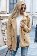 Ivy Lane Full Size Lapel Collar Sherpa Coat - FabFemina