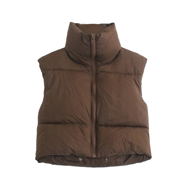 Quilted Vest Winter Coat Jacket - FabFemina