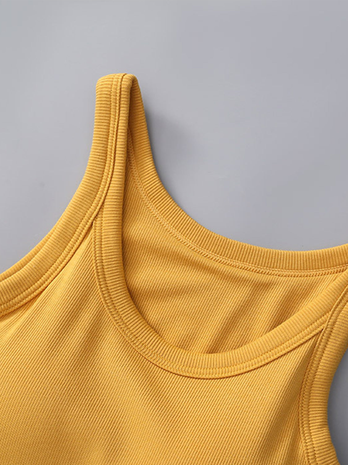 Round Neck Tank with Bra - FabFemina
