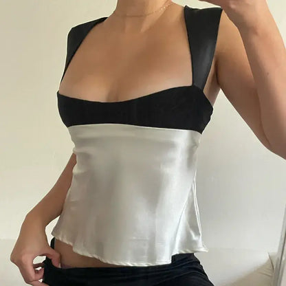 Satin Summer Camisole Crop Tops