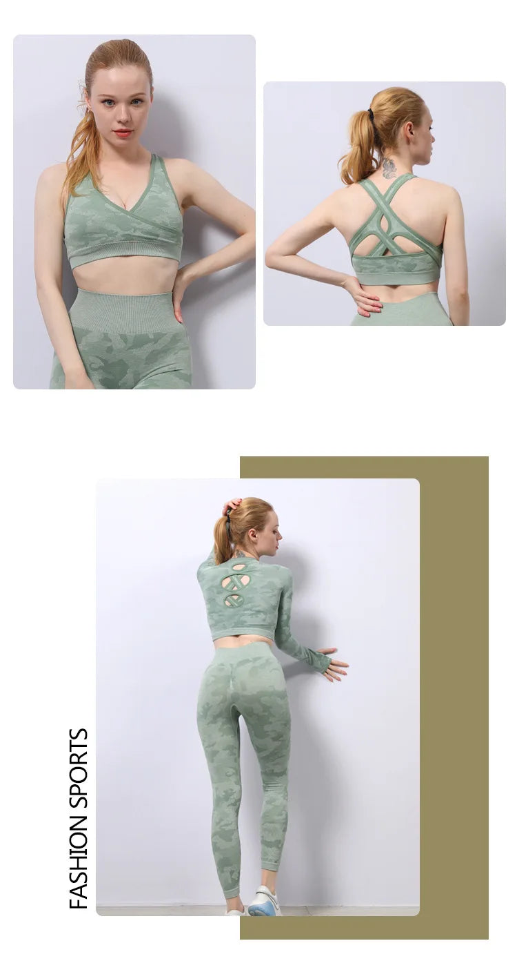 Camouflage Gym Wear for Women 2PCS - FabFemina