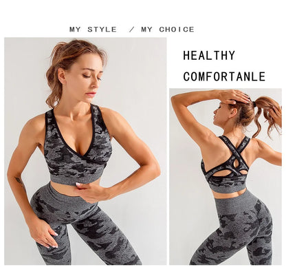 Camouflage Gym Wear for Women 2PCS - FabFemina