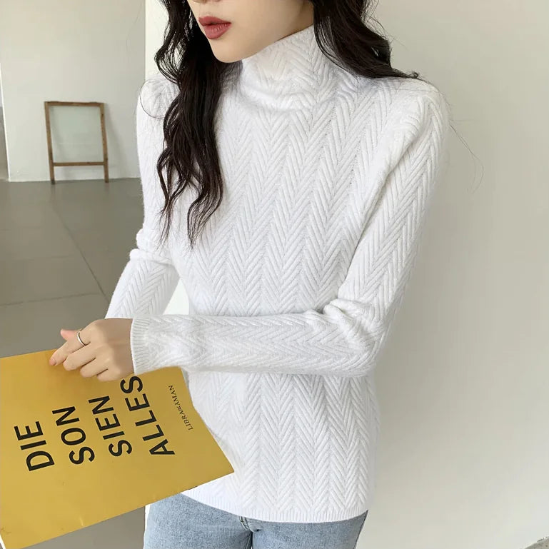 Elegant Wool Turtleneck for Her - FabFemina