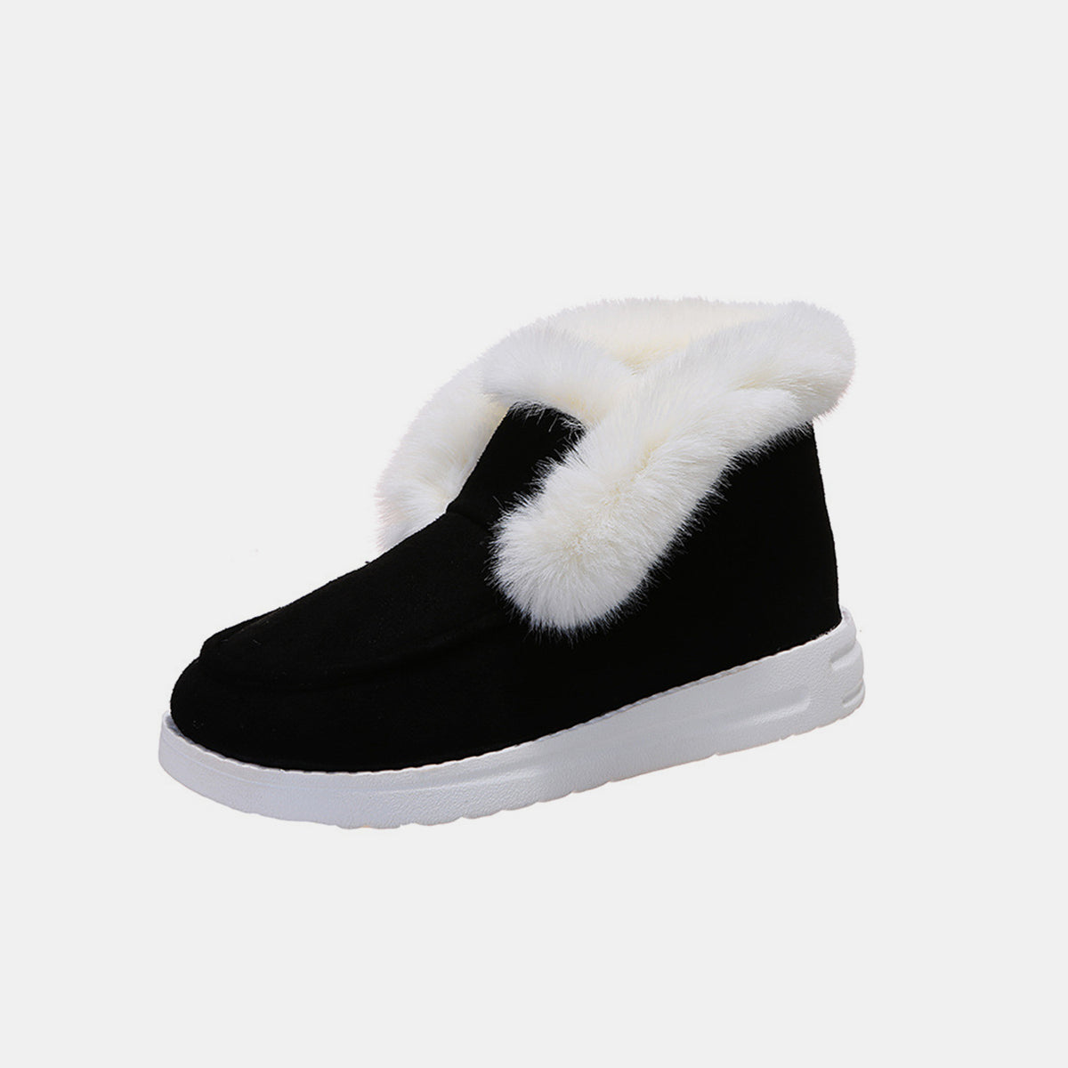 Furry Suede Snow Boots - FabFemina