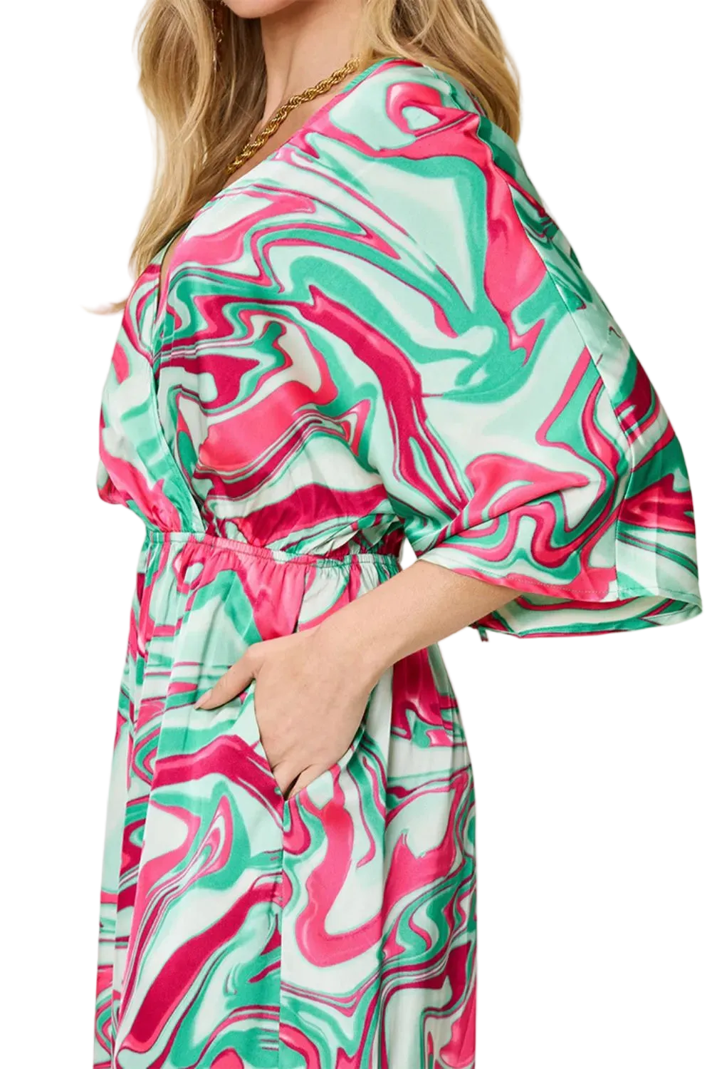 Double Take Full Size Half Sleeve Wide Leg Jumpsuit - FabFemina