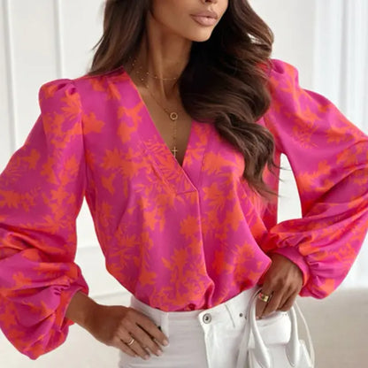 Stylish Printed Long-Sleeve Pullover Tops