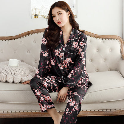 Satin Silk Pajamas 2 Pcs Set for Women - FabFemina
