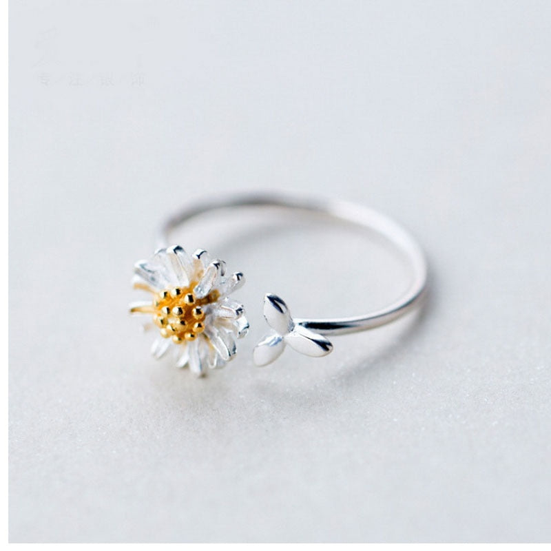 Vintage Daisy Flower Adjustable Size Rings For Women - FabFemina
