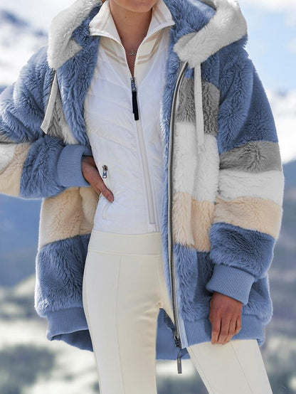 Winter Fashion Women's Coat New Casual Hooded With Zipper - FabFemina