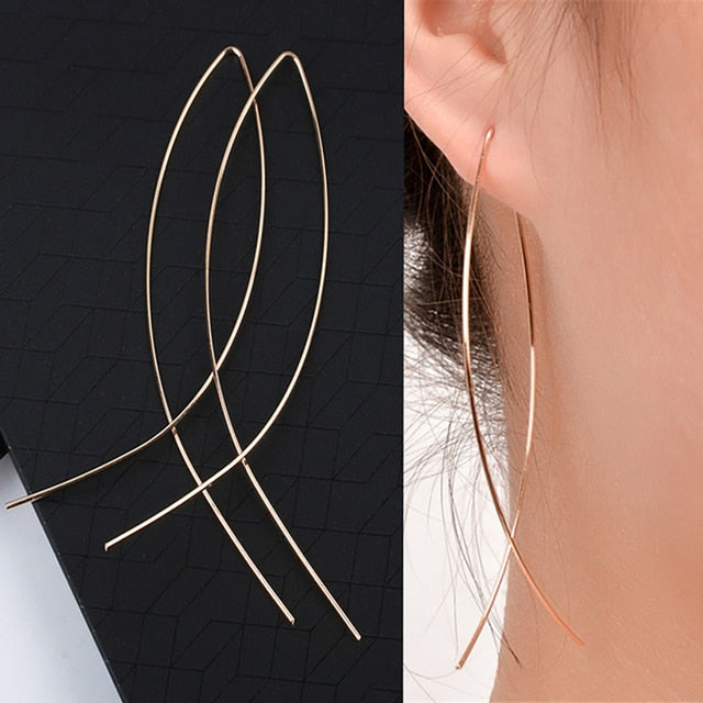 Long Tassel Geometric Fashion Luxury Hanging Pendientes Drop Earrings for Women - FabFemina